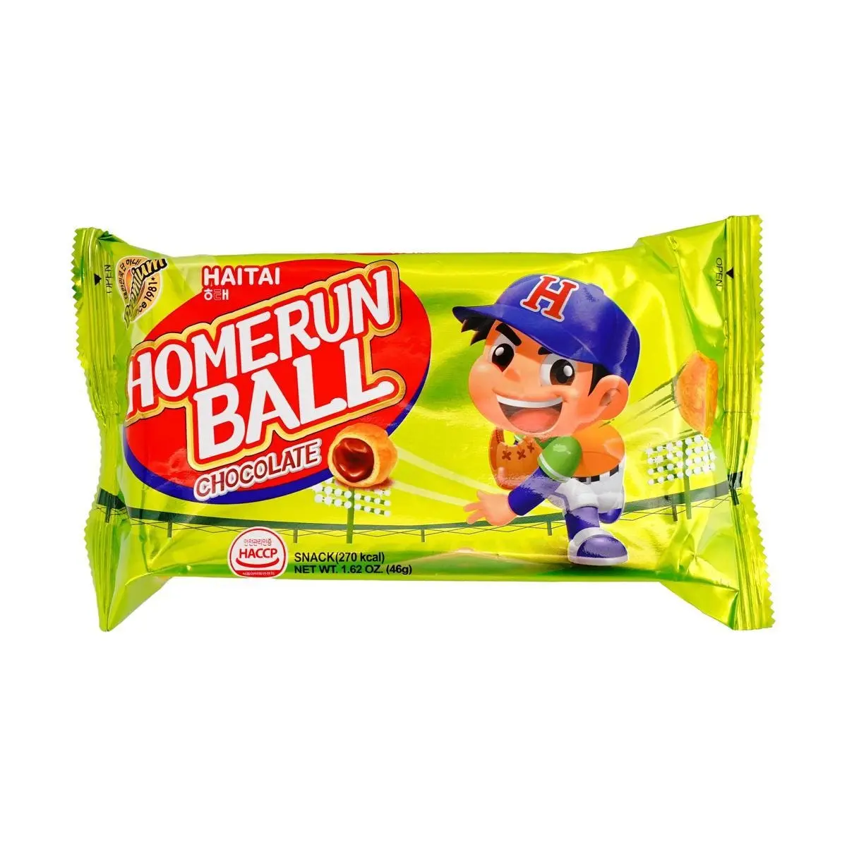 HAITAI Korean Baseball Boy Choco Puff Snack 46g - BTS J-Hope's Favorite Treat!