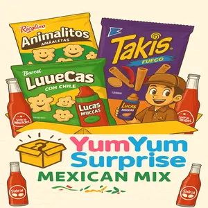 Sip 'n Snack Mexican Candy Box - Authentic Mexican Candy & Surprise Drink Perfect Fiesta in a Box