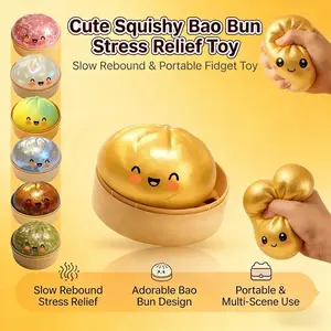 Glitter Dumplings Blind Box with Steamer Slow Rebound Squishy Pinch Le Decompression Fidget Toy