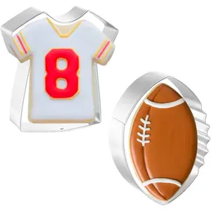 Football Cookie Cutters 2 count, with Jersey, 3.5'', 4.25''