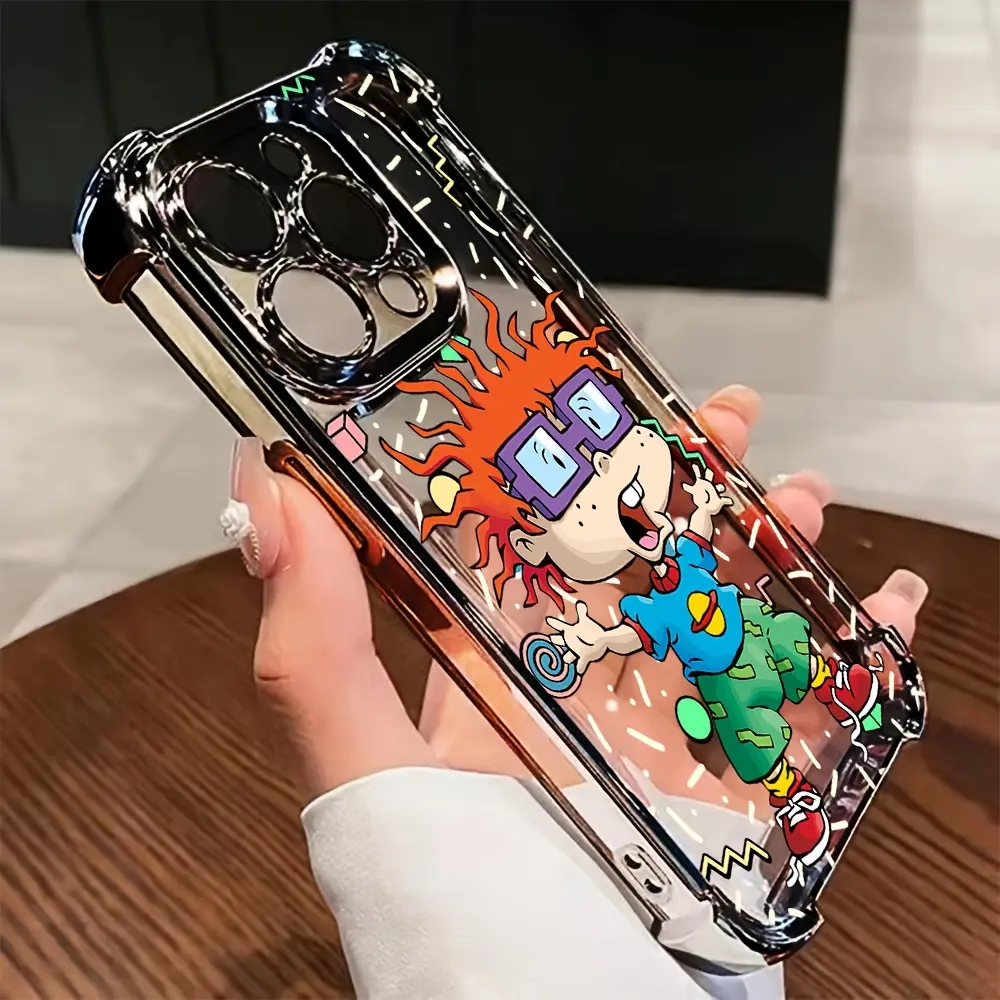 Rugrats Transparent Soft Back Cell Phone Case for iPhone 16 Plus,16,15,14,13,12,11 Pro Max,X,XR,XS Max,8/7 Plus - Anti-Drop, Drop Resistant, Shockproof Mobile Phone Accessory, Accessories