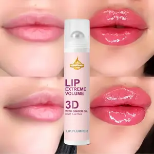 3D Lip Plumping Serum with Turmeric and Massage Roller, Lip Plumper, Lip Treatment, Instantly Plumps and Highlights, Long-Lasting Glossy Liquid Lip Balm