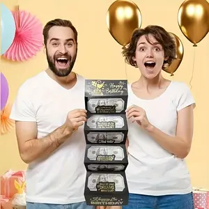 Surprise Birthday Cash Gift Envelope with 6 Slots, Elegant and Gold Design, Unisex Holiday Money Wallet, Unique Memorial Present