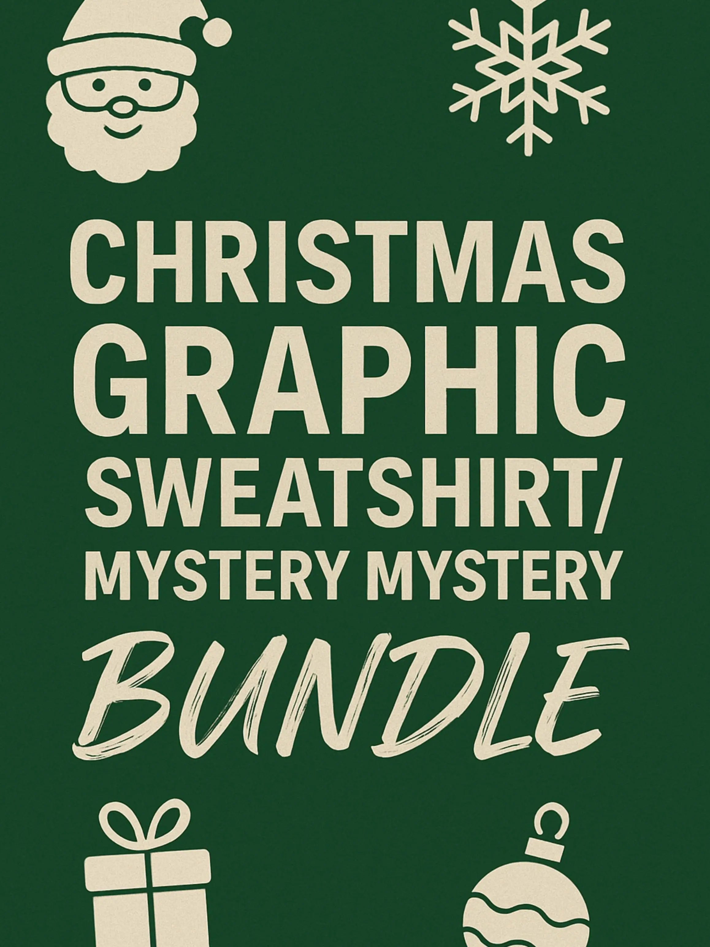 Women's Christmas Graphic Pullover Hoodie & Sweatshirt Mystery Bundle - 2 Pieces, Casual Tops for Babes with Bag Compatibility