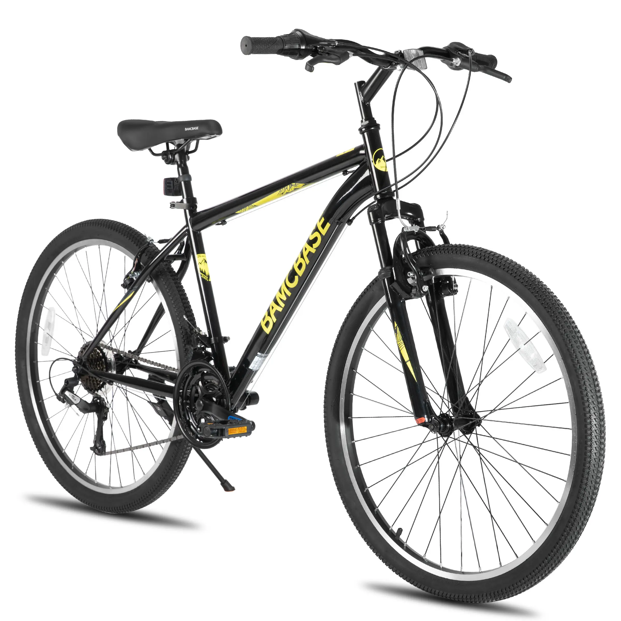 Joystar Adult Mountain Bike, 26/27.5/29 Inch Hardtail Commuter with High-Tensile Steel Frame, 21-Speed & Reinforced Front Suspension for City Commuting and MTB Cycling