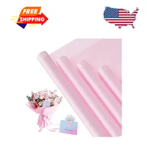 20 Sheets Flower Wrapping Paper (Pink)