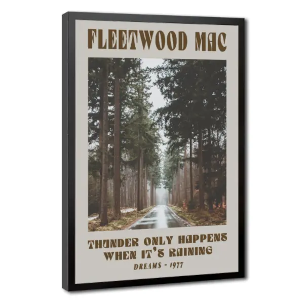 Fleetwood Mac Artistic Paper Graphic Music Poster - 70s Retro Wall Art, Lyric Print, Bedroom/Classroom Decor, Gift for Music Lovers (Options: Poster Only, Black Border), Decoration