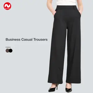 NunuFlex Womens Dress Pants Wide Leg Pull On Stretchy Work Pants Women High Waisted Business Casual Trousers with Side Pockets
