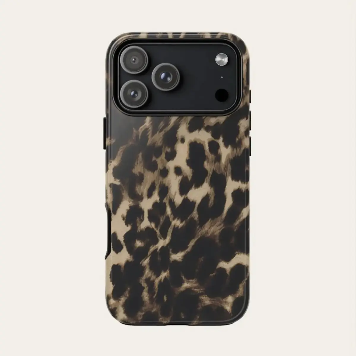 Retro leopard print pattern, durable and shock-absorbing glossy 2-in-1 phone case, suitable for iPhone 17, 16, 15, 14, 13, 12, 11 X, Samsung and other series models, can be given as a holiday gift to friends or home