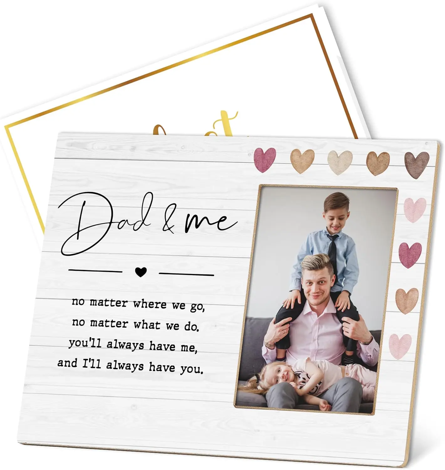 Dad 4x6 Picture Frame, Dad & Me, First Time Dad Gifts, Birthday Gifts for Father, Wood Decoration for Wall And Tabletop Display-B09