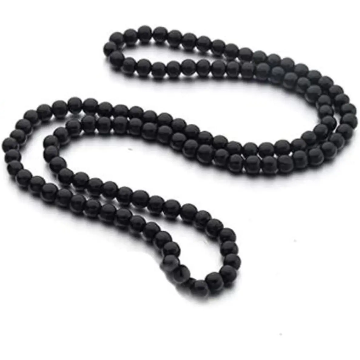 Natural Wood Bead Necklace 8MM Wooden Beaded Chunky Strand Necklaces Handmade Africa Wooden Chain for Women Men Jewelry
