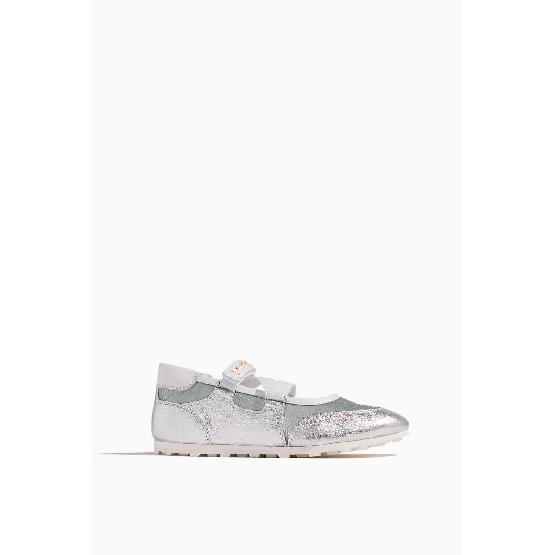 Retro Soccer Ballerina Sneakers in Light Blue/Silver