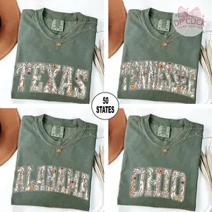 Comfort Colors All States T-Shirt, Custom State Name Graphic Tee, College Leopard Print Shirt, Patriotic 4th of July Shirt, American Independence Day Tee, USA State Pride Shirt, Cute Game Day Outfit - DPCLICK