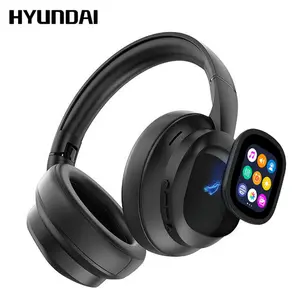 HYUNDAI X1 Pro Wireless Bluetooth 6.0 Headphones with Detachable Full Color LCD Touch Screen, Support Customizable Screen Wallpaper, Audio Headset for Music & Phone Calls