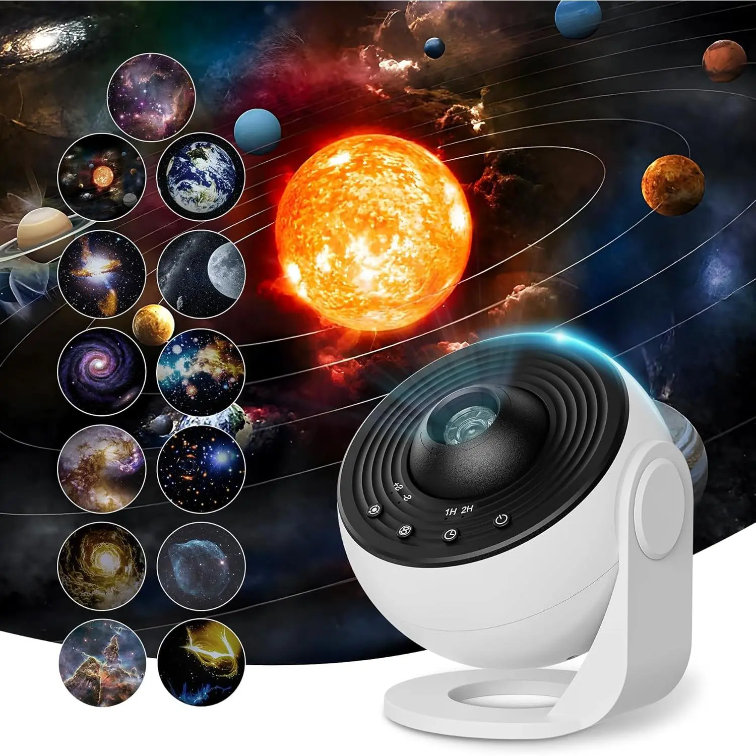 13-in-1 Galaxy Projector Pro Home Entertainment Device - 360° Rotating Night Light with Audio, Solar System, Constellation Planetarium, Timer, Adjustable Knob, 13 Starry Skies, Ignite Kids' Curiosity for Bedroom Decor, Chunting