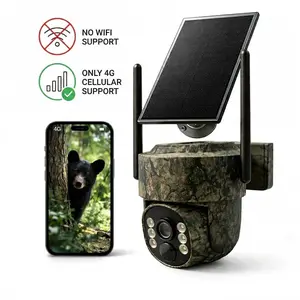 4G LTE Wireless Solar Powered Security Camera D301 – 2K HD Live View 360° Coverage, No WiFi, Remote APP Controlled, WaterProof, Motion Activated, Night Vision, Outdoor, Data refill is required for Unlimited 4G data usage