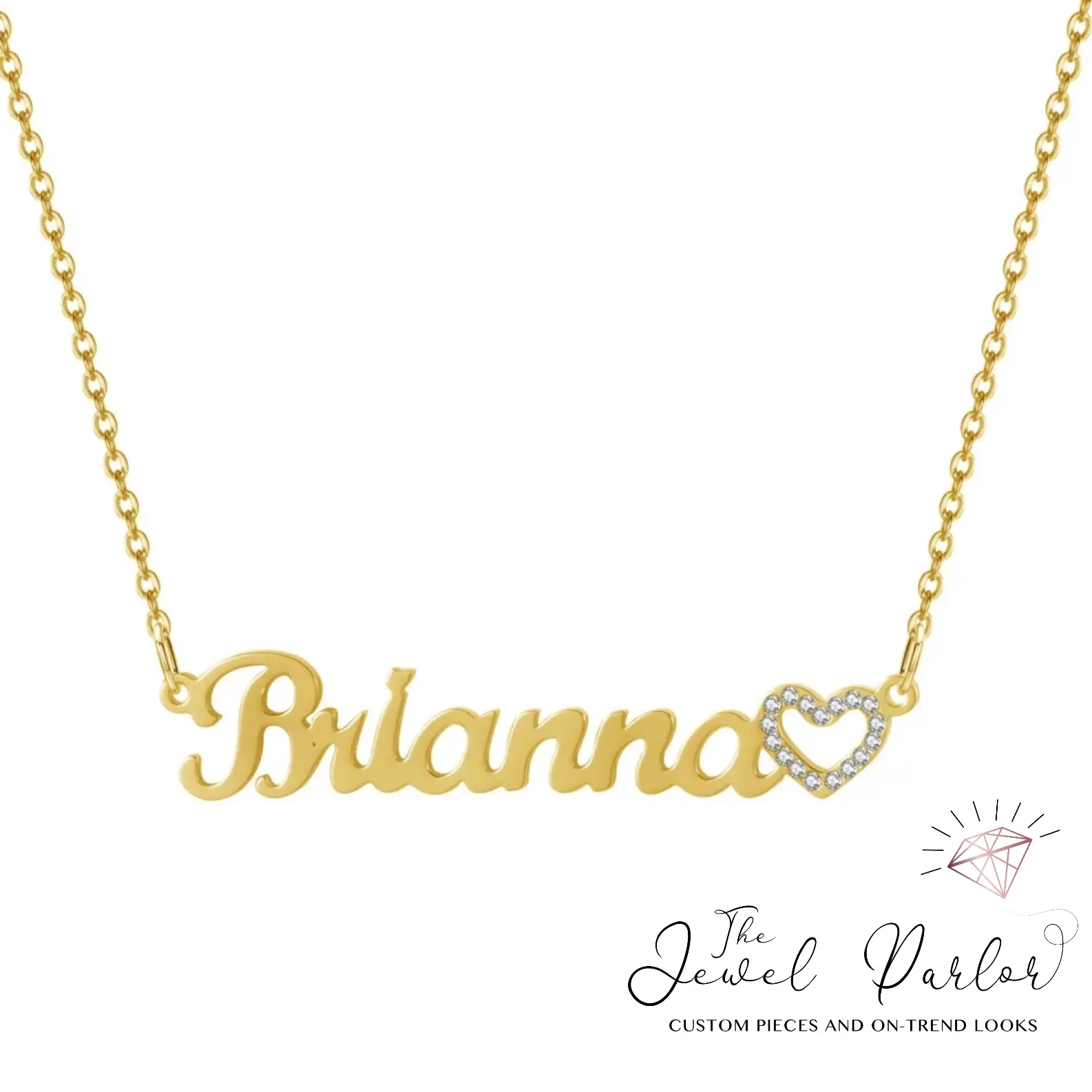 Crystal Heart Name Necklace | Custom
