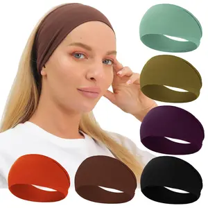 6 Pack Super Soft Yoga Running Exercise Head Bands,Elastic Sweat Band Hair Bands for Women,Workout Wide Headbands Set,Multi-color Headband Hair Wrap,Christmas Gifts,Hand Tools Kits
