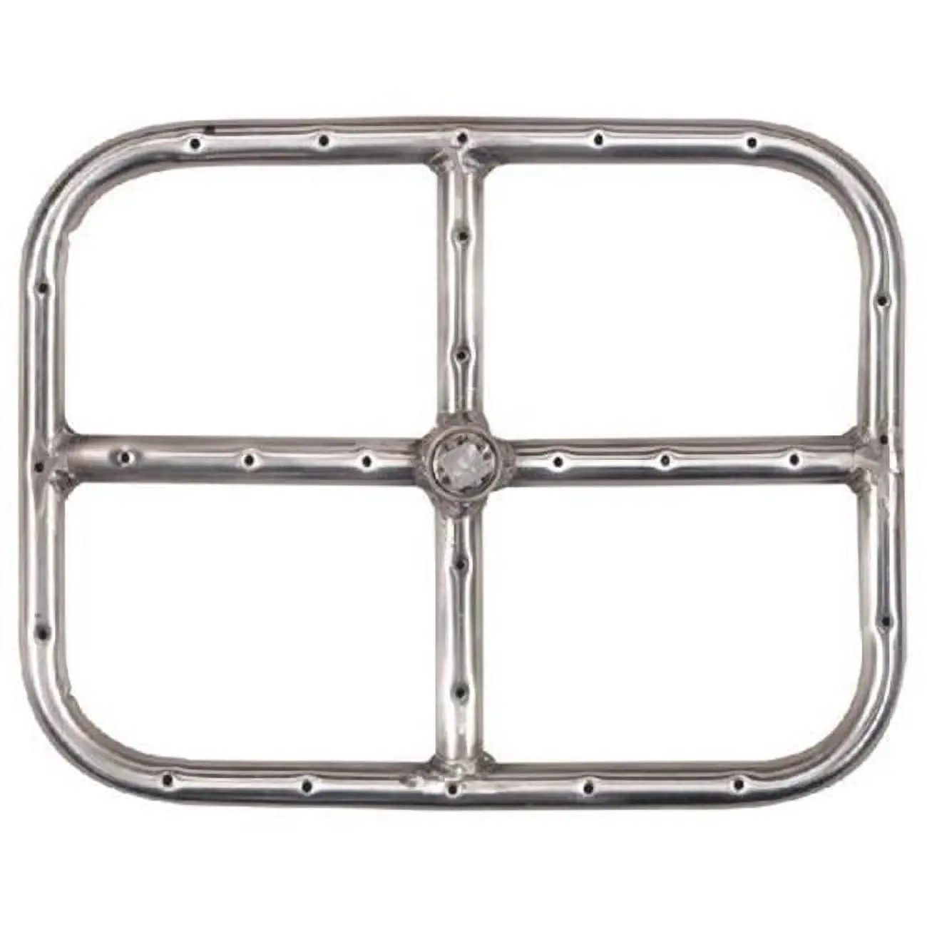 Dagan FR-129S Rectangle Stainless Steel Metal Fire Ring Burner - 1/2"-Thread Size, 3 lbs Weight, Heavy Duty, Natural Gas Compatible, Premium Replacement Part