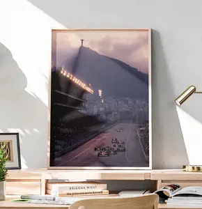 Formula 1 Rio De Janeiro Vintage Race Poster | Classic Motorsport Wall Art, Decor Room