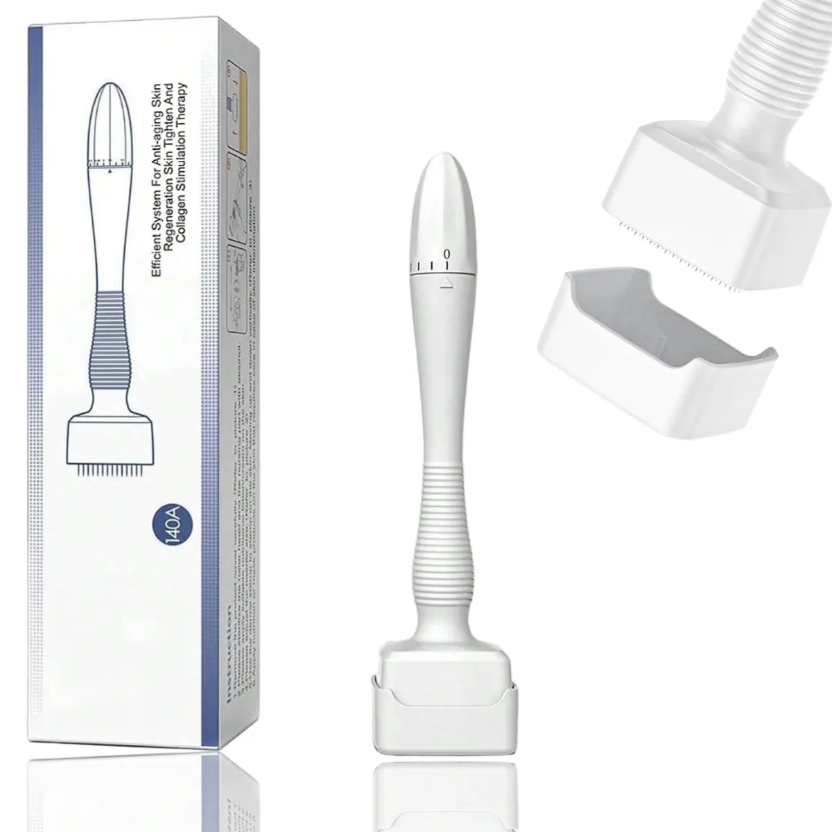 Adjustable Derma Stamp, a Derma Roller Alternative for At-Home Facials - Microneedling Tool to Boost Serum Absorption & Refine Texture, Plastic Face Care Instrument for Beginners, At Home Facial, Cosmetic, Daily, Facial Care Tool