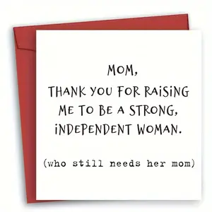 1pc Chic Heart-Themed Birthday & Mother's Day for Mom - Perfect Gift Custom Message Greeting Card