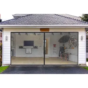 16x 7ft 2-car garage screen door, fiberglass, magnetic, durable, for outdoor