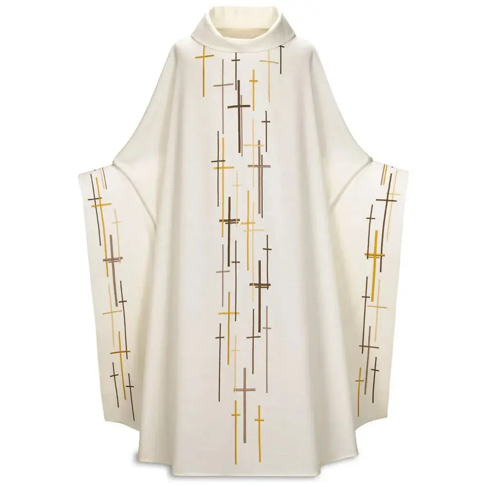 Movie Priest Celebrant Chasuble Catholic Church Father Cosplay Costume Mass Vestments Trurtleneck Loose Cloak Baggy Sleeve Robe