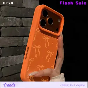 Orange BowThe Stylish And Comfortable Large Perforated Leather Texture Orange Phone Case Is Perfect For A Friend, Significant Other, Or Family Member And Is Compatible With IPhone 17/X/11/12/13/14/15/16 Models, Including Plus, Pro, Max, And SE Versions.