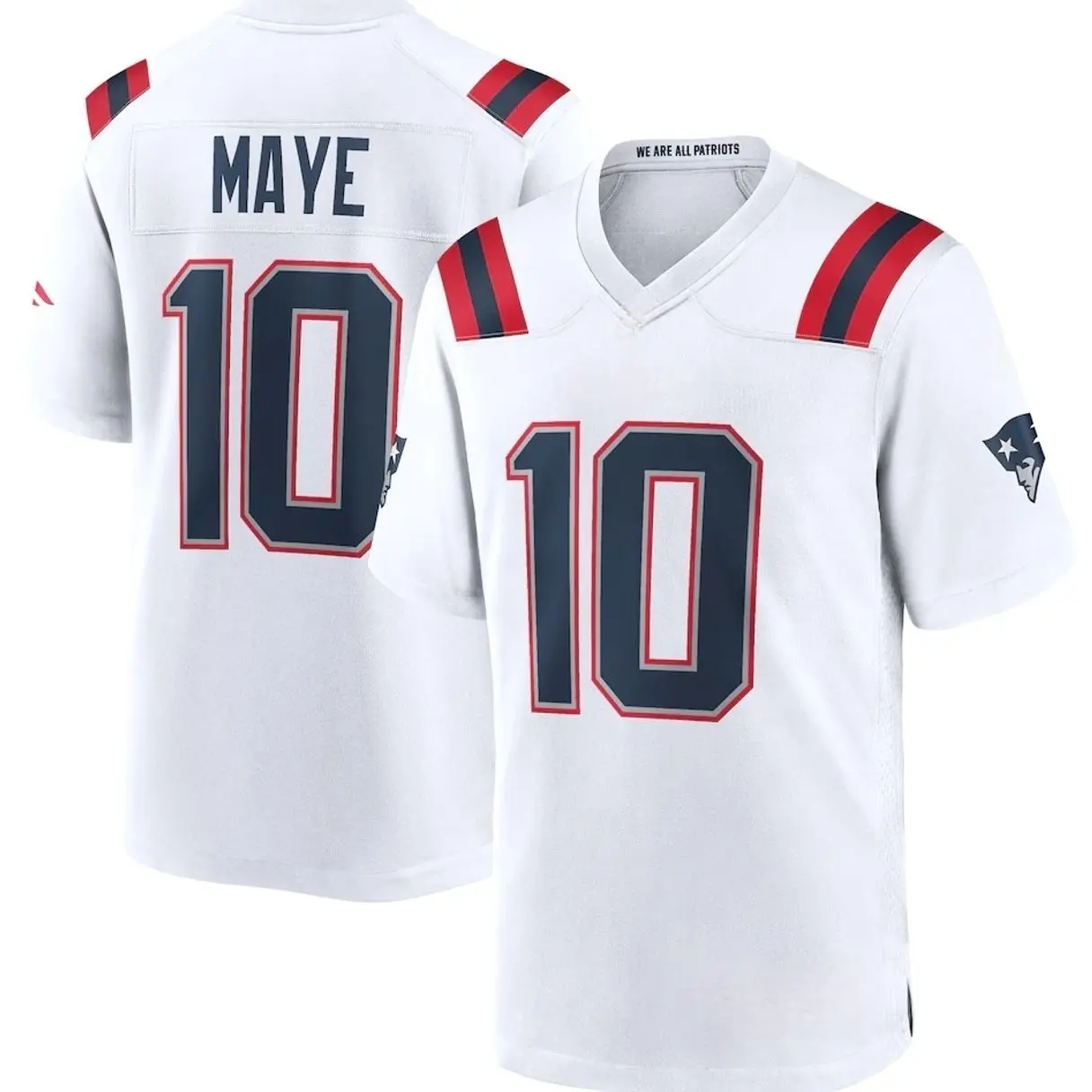 Unisex Football inspired by Maye 10 New England Game Player Game Jersey - White