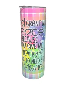God Grant Me Peace - 20oz oz 20 oz. 20oz. - Skinny Straight Sublimation Tumbler - Amy's Tumbler Junkies - Your Favorite Tumbler Shop!
