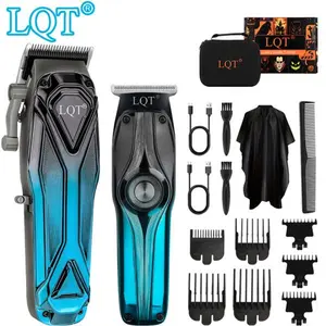 LQT Professional 2-in-1 Men's Hair Clipper & Beard Trimmer Set, Cordless Electric Haircut Kit with LCD Display, Complete Barber Grooming Kit for Fades, Edges, Home Use