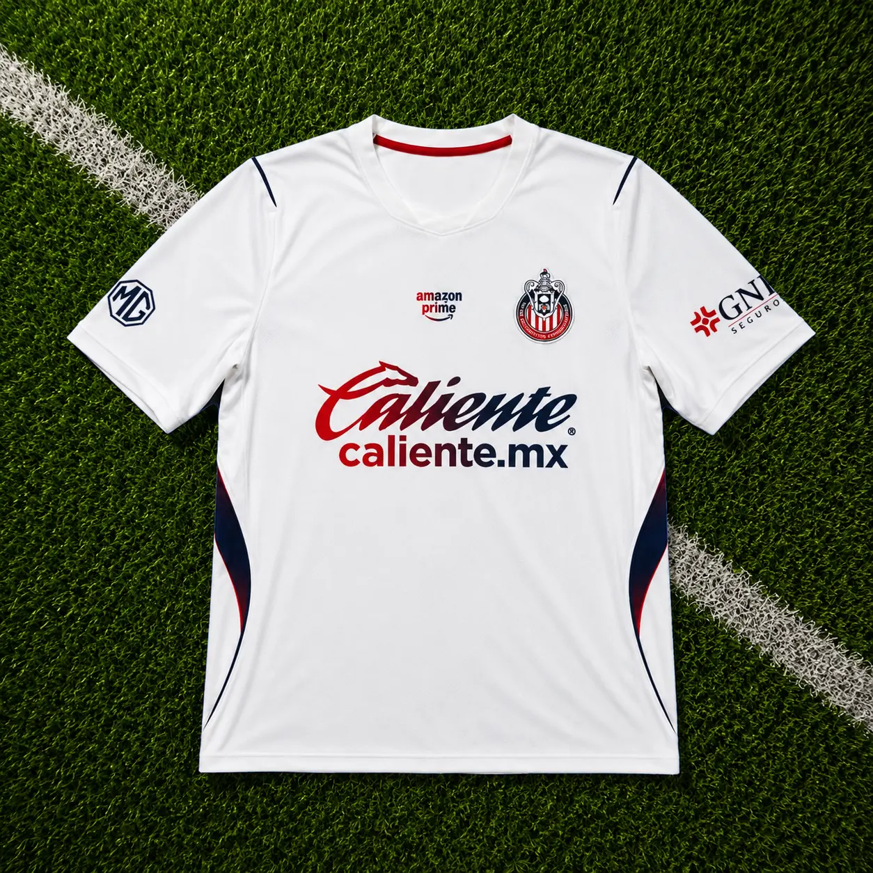 White Chivas Away Soccer Shirt 26-27, Quick-Dry Short Sleeve Soccer Jersey, Breathable Game Day Sports Top, Liga MX Fan Gear