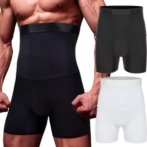1/2/3 Pack Menswear Tummy Control Shorts High Waist Panties Underwear Body Shaper Comfy Belly Girdle Boxer Briefs Plain Shapewear Compression Love Slim-Fitting Breathable Stretchy Outfit Smooth Nylon