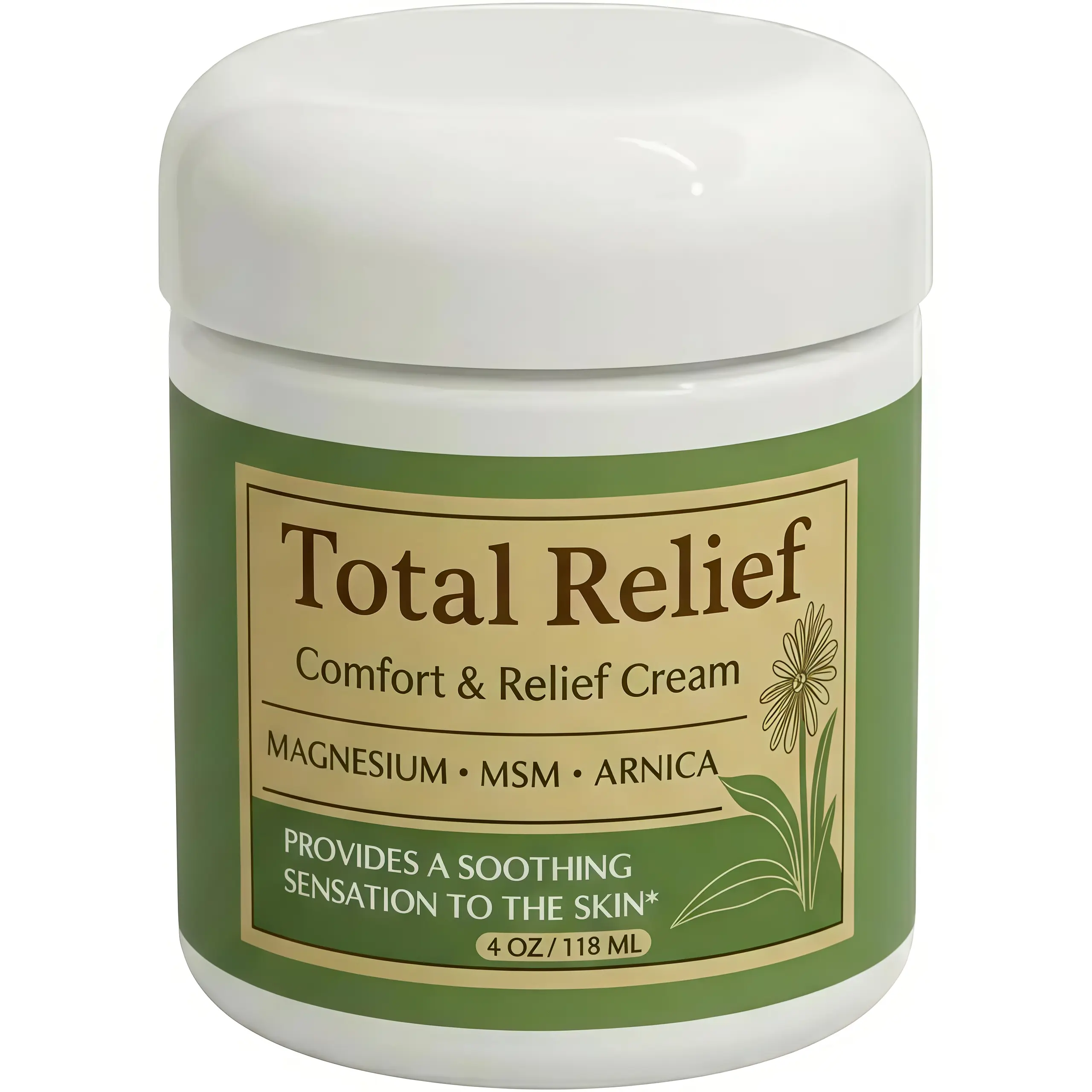 Fast-Absorbing Magnesium Lotion with MSM and Arnica - Body Care Formula for Nerve Comfort, Daily Support, Moisturizing, Hydrating Skin Repair, 4 fl oz, Cosmetic, Lotions, Moisturize, Magnesium Blend, Moisturizer, Apply Daily, Extra Moisturizing Care, Inte