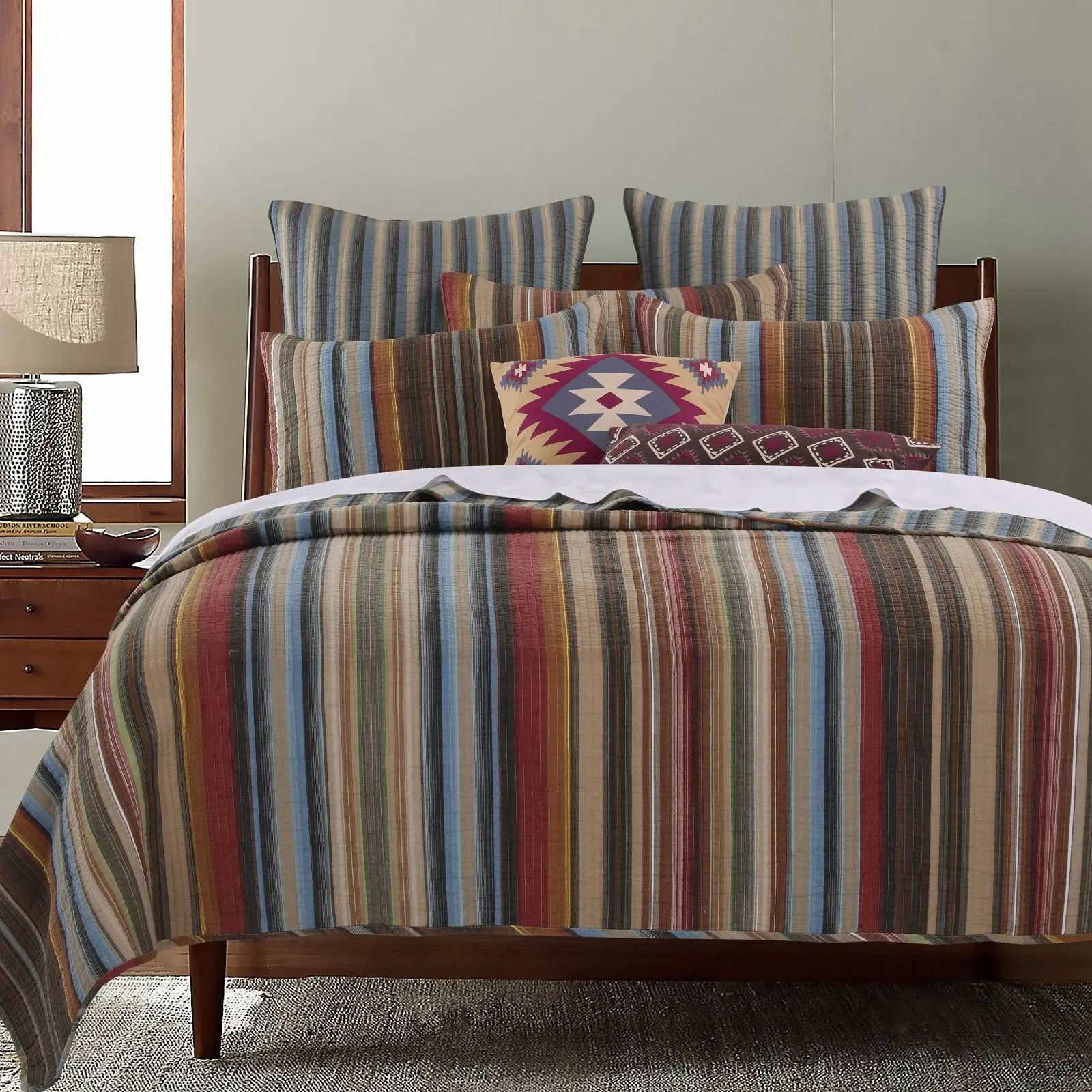 Greenland Home Fashions Durango Bonus Quilt Set – Cotton Southwestern Bedding with Pillows Included
