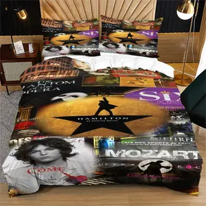 Hamilton Musical Poster Bedding Set, 2/3 Piece, Perfect for Young Adults' Bedroom & Dorm Decor, Includes 1 Fitted Sheet and Pillowcases