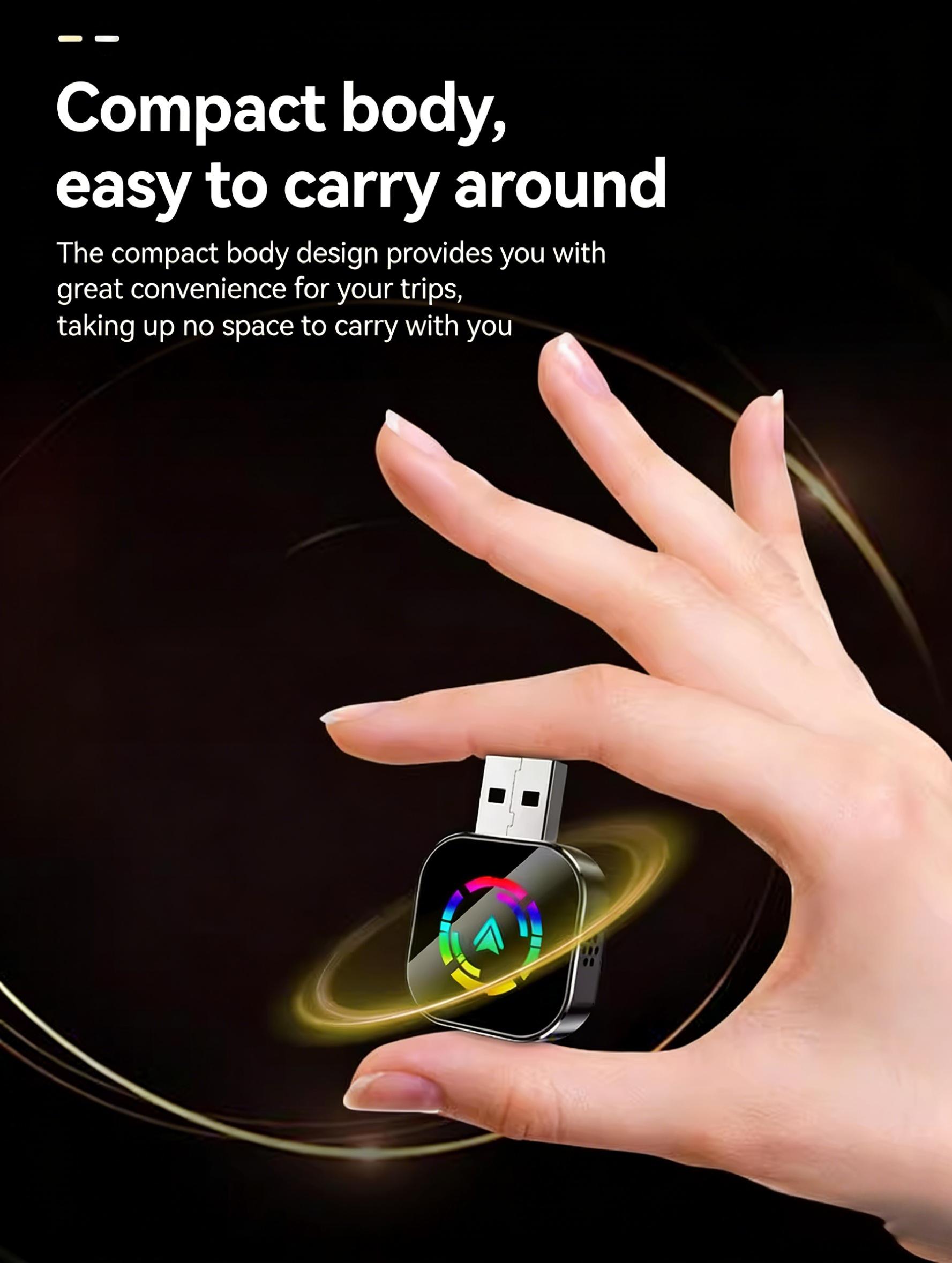 CarPlay Wireless Adapter - Convert Wired CarPlay to Wireless, 5.8Ghz WiFi Fast Connection, Low Latency, Plug & Play, Compatible with iPhone & iOS Cars | Car Accessories for Apple CarPlay Dongle