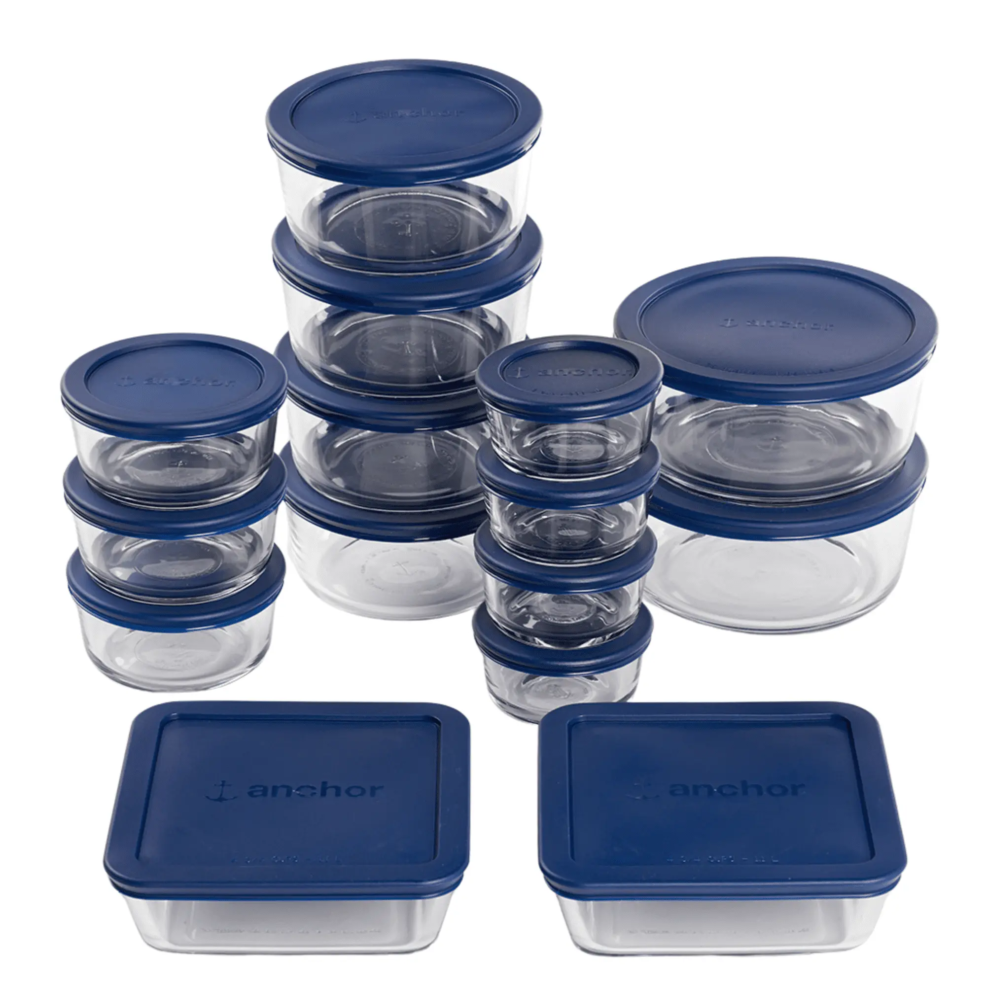 Anchor Hocking Glass Food Storage Containers with SnugFit Lids, 30 Piece Set Anchor Hocking Glass Food Storage Containers with SnugFit Lids, 30 Piece Set
