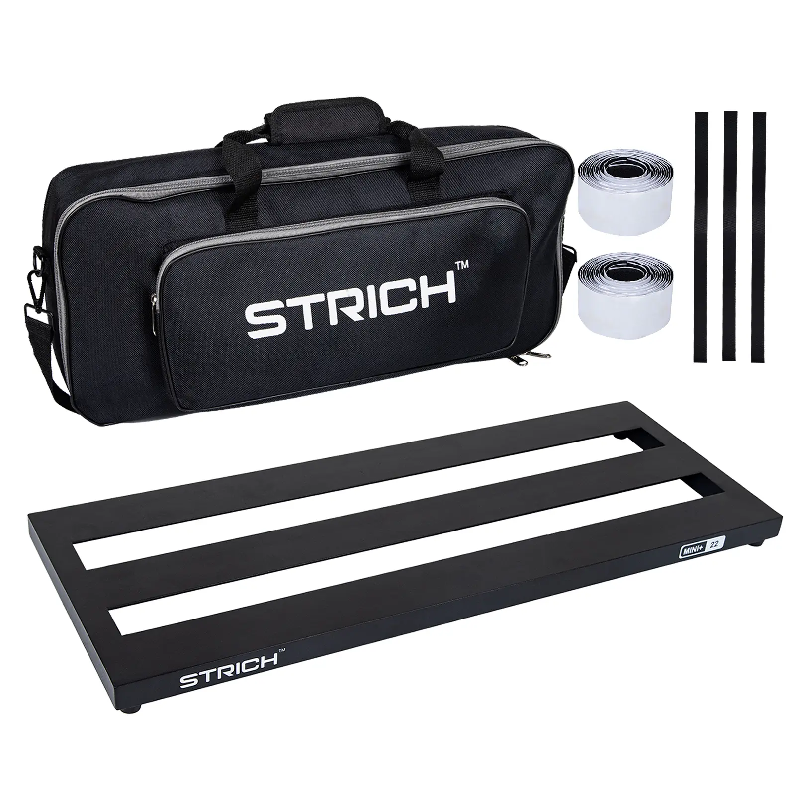 STRICH Guitar Pedal Board Aluminum Alloy 1.51lb Super Light Effect Pedalboard 22'' x 8.66'' with Carry Bag, MINI+ 22