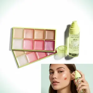 Comet Case Cream Palette & Liquid Lock Makeup Setting Spray Bundle, Flawless Finish Makeup, 8*8.5g Balm Palette with 115ml Makeup Setting Spray, Non-Flammable