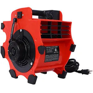Blower Fan - 3-Speed Heavy-Duty Floor and Carpet Dryer - 1600 watts -Portable Air Mover with 4 Different Angles for Basements, Cars or Garages (Red)