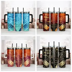 Red Rising Saga 40oz Tumbler with Handle | Hail Reaper & Libertas Graphic Travel Mug with Straw | Pierce Brown Bookish Fan Merch Gift Idea