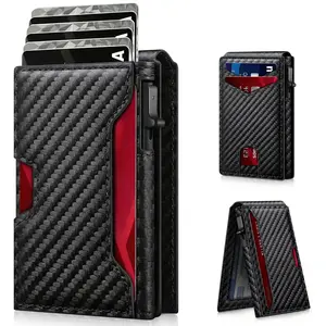 Wallet for Men RFID Wallet with Slim Pop Up Card Holder for 10-12 Cards, Smart Minimalist Credit Card Holder with ID Window, Bifold Wallet for Front Pocket, Christmas Gifts for Men