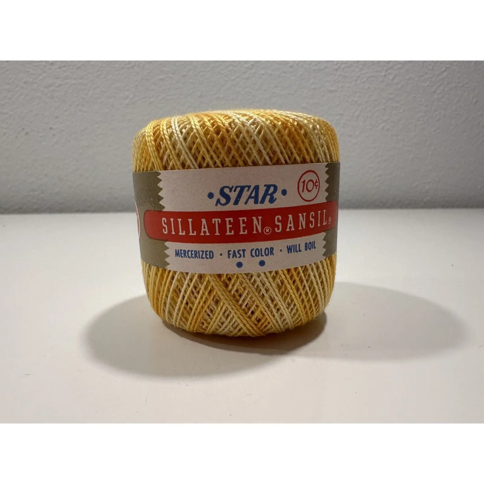 VINTAGE *NEW* 1960's Star Sillateen Sansil Yellow Crochet Knitting Art 102, 87-75 Yards