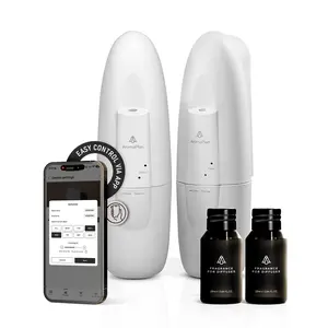 AromaPlan  Smart Plug-in Waterless Diffuser White (2 Pack) with 2 Fragrance Bottles- Floral Oil