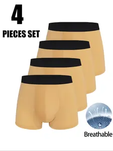 4-Pack Men's Brief Underwear, Comfortable Breathable Sports Briefs, Moisture-Wicking Soft Skin-Friendly Fabric, Casual Sports Fitness Home Daily Leisure Underwear