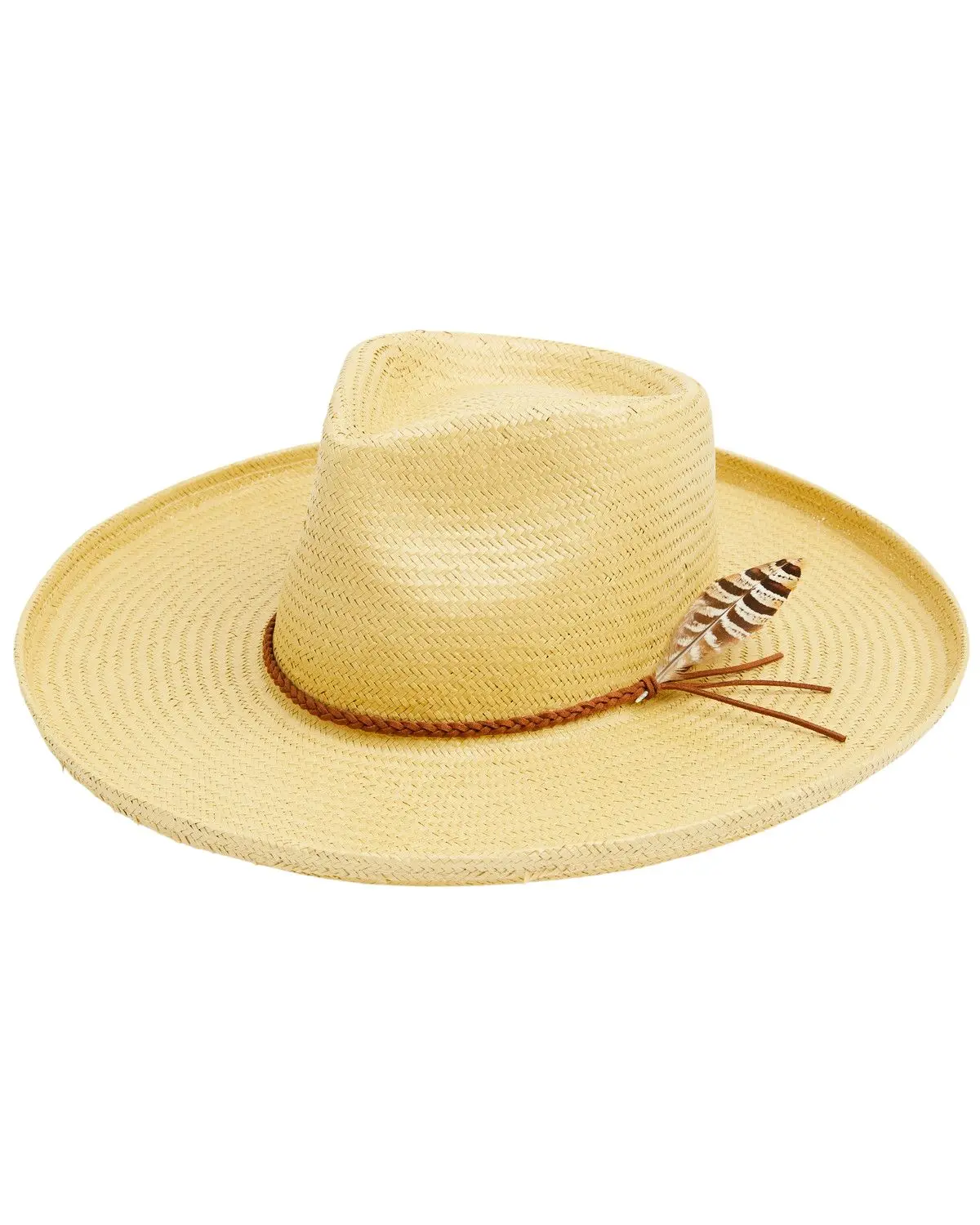 Shyanne Women's Women'S Feather Straw Fashion Hat - Bb600-Nat