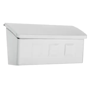 212 MAIN Galvanized Steel Wall-Mounted White Mailbox - Masonry Mount, 4.13x14.65x7.13 in., Powder Coated, Rust Resistant