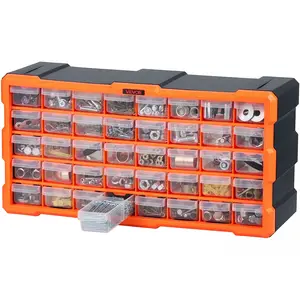 VEVOR 40-Drawer Storage Organizer, Plastic, Drawer Storage Cabinet for Garage Organization, Stackable Small Parts Organizer, Wall-Mounted Toolbox, for Hardware, Beads, Screws, Crafts, Building Bricks